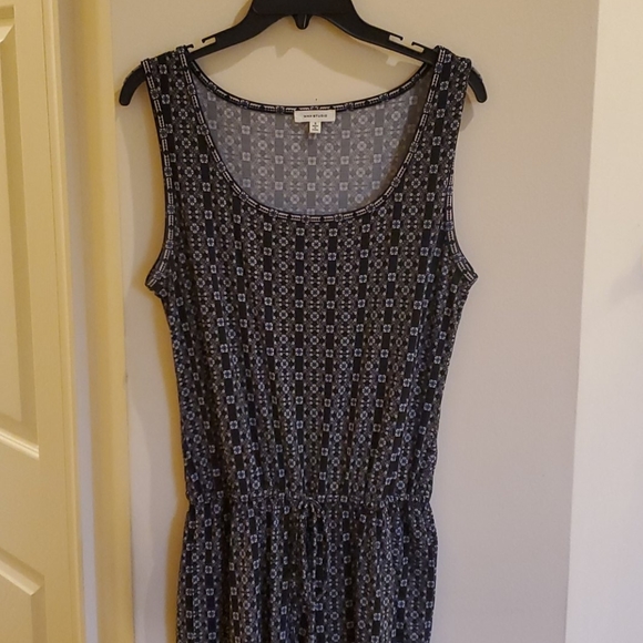 Black with multiprint, drawstring/belted Jumpsuit - Picture 2 of 6